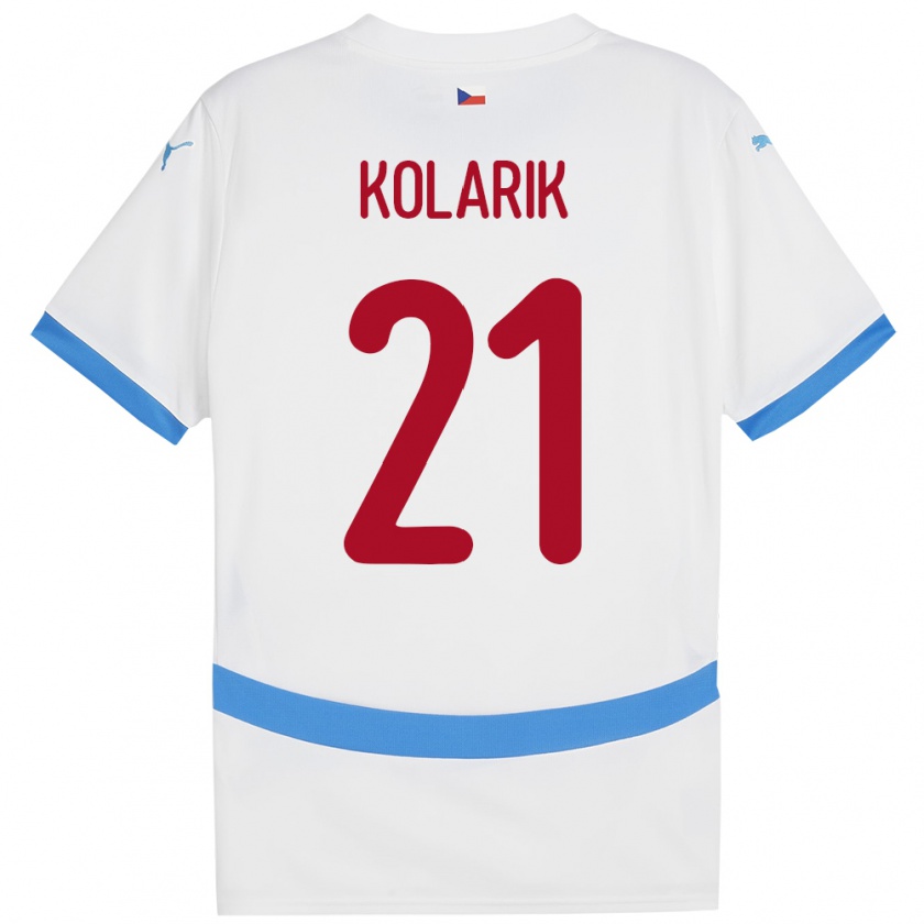 Kandiny Kinder Tschechien Josef Kolarik #21 Weiß Auswärtstrikot Trikot 24-26 T-Shirt Österreich