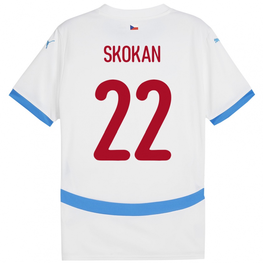 Kandiny Bambino Maglia Cechia Vitek Skokan #22 Bianco Kit Gara Away 24-26 Maglietta