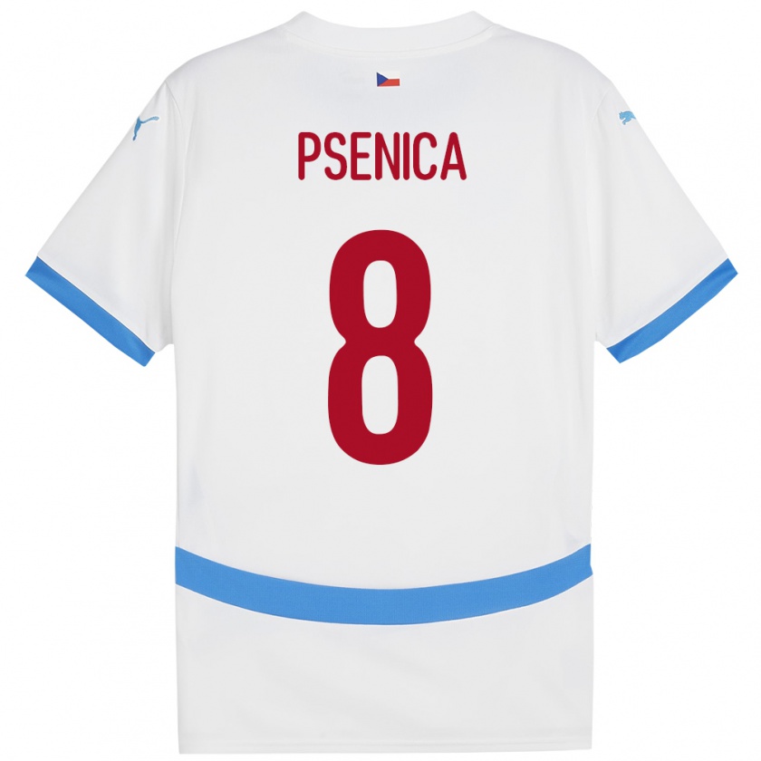 Kandiny Bambino Maglia Cechia Jiri Psenica #8 Bianco Kit Gara Away 24-26 Maglietta