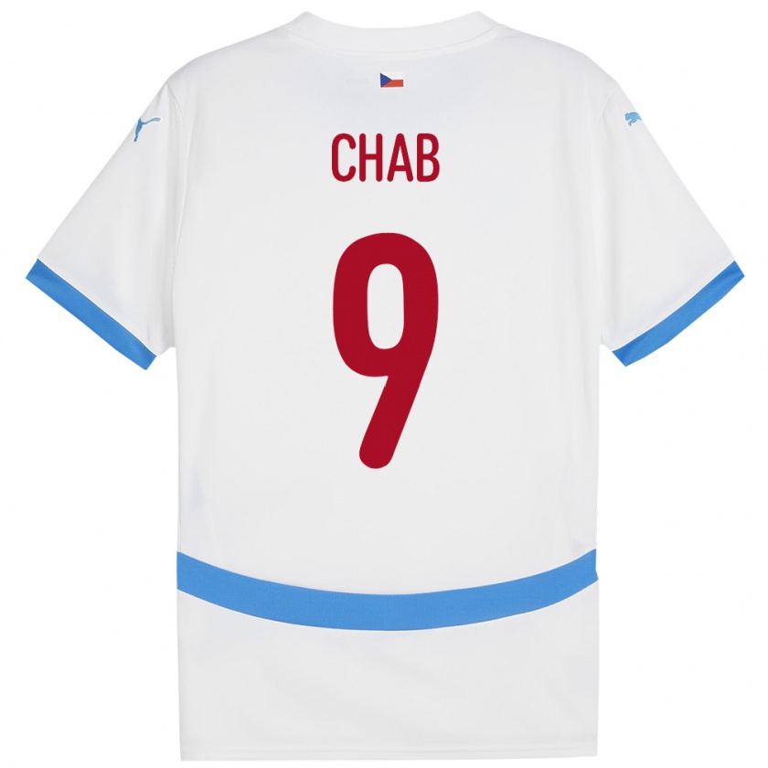 Kandiny Bambino Maglia Cechia Adam Chab #9 Bianco Kit Gara Away 24-26 Maglietta