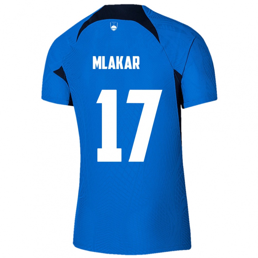 Kandiny Kinder Slowenien Jan Mlakar #17 Blau Auswärtstrikot Trikot 24-26 T-Shirt Österreich