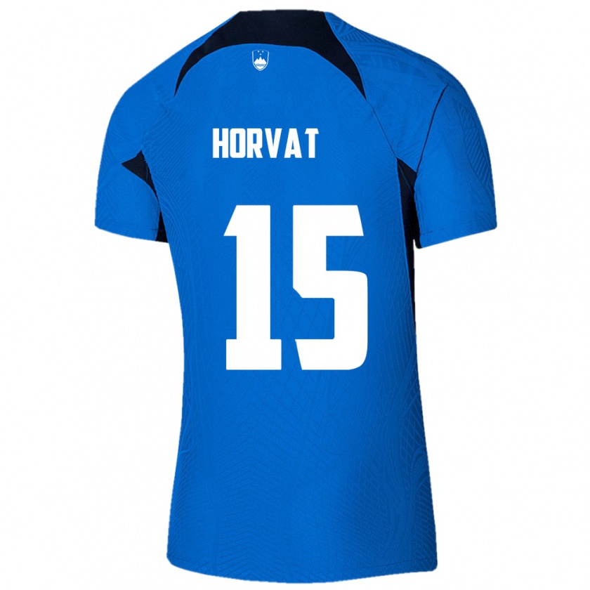 Kandiny Kinderen Slovenië Tomi Horvat #15 Blauw Uitshirt Uittenue 24-26 T-Shirt