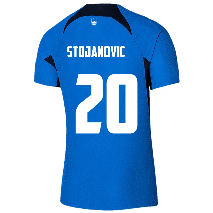 Kandiny Kinder Slowenien Petar Stojanović #20 Blau Auswärtstrikot Trikot 24-26 T-Shirt Österreich