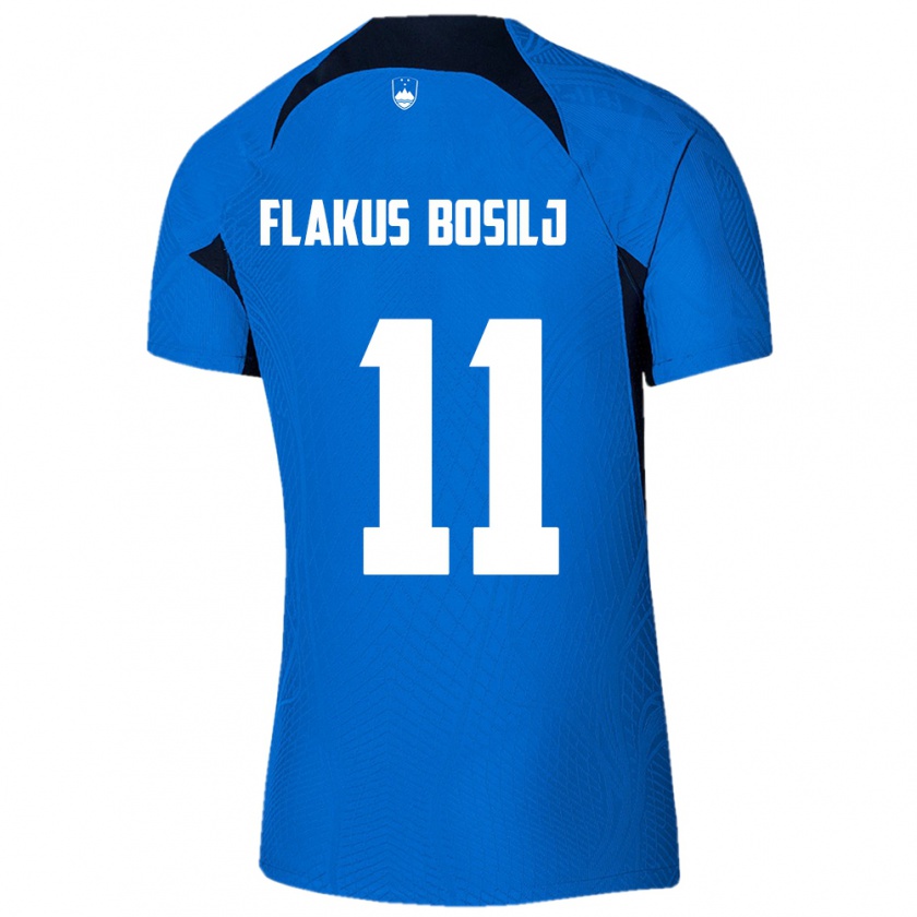 Kandiny Kinderen Slovenië David Flakus Bosilj #11 Blauw Uitshirt Uittenue 24-26 T-Shirt