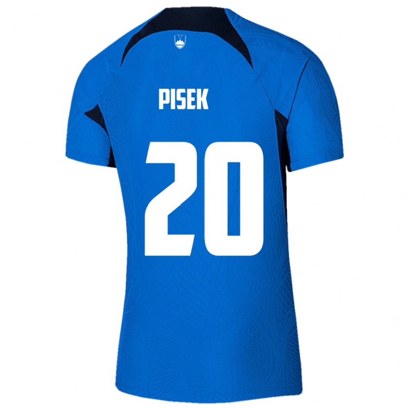 Kandiny Kinder Slowenien Jost Pisek #20 Blau Auswärtstrikot Trikot 24-26 T-Shirt Österreich