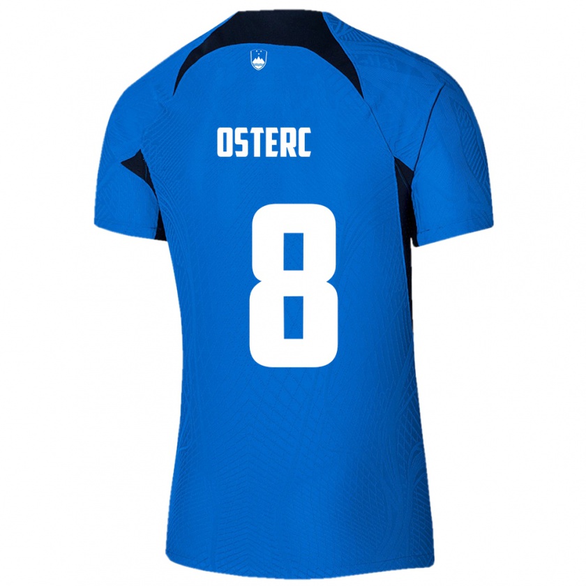 Kandiny Kinderen Slovenië Niko Osterc #8 Blauw Uitshirt Uittenue 24-26 T-Shirt