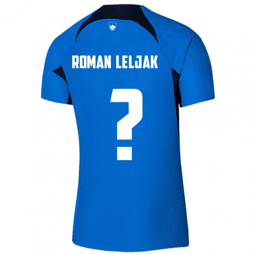 Kandiny Kinderen Slovenië Nejc Roman Leljak #0 Blauw Uitshirt Uittenue 24-26 T-Shirt