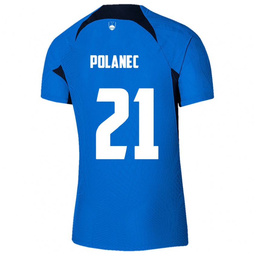 Kandiny Kinderen Slovenië Gaj Polanec #21 Blauw Uitshirt Uittenue 24-26 T-Shirt België