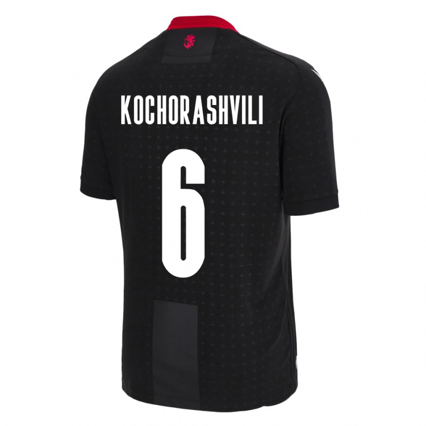 Kandiny Kinder Georgien Giorgi Kochorashvili #6 Schwarz Auswärtstrikot Trikot 24-26 T-Shirt Österreich