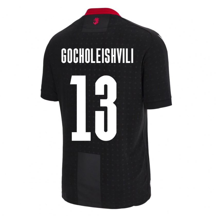 Kandiny Bambino Maglia Georgia Giorgi Gocholeishvili #13 Nero Kit Gara Away 24-26 Maglietta