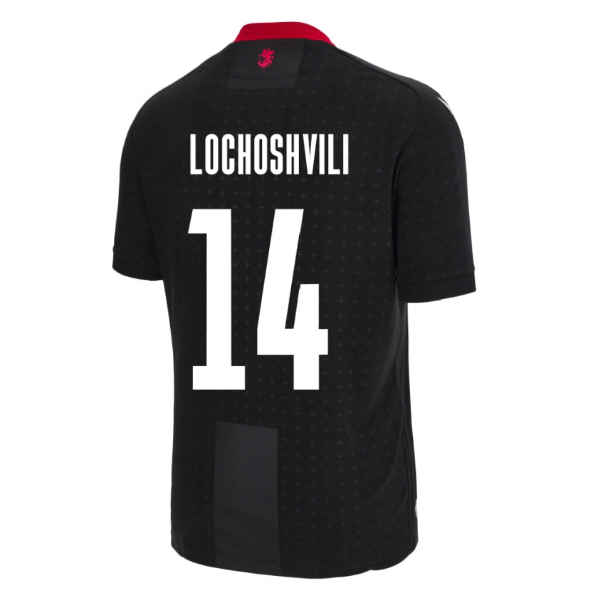 Kandiny Bambino Maglia Georgia Luka Lochoshvili #14 Nero Kit Gara Away 24-26 Maglietta