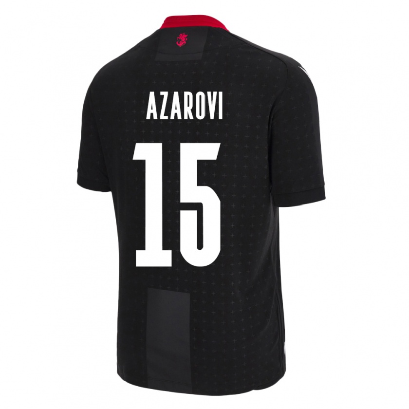 Kandiny Bambino Maglia Georgia Irakli Azarovi #15 Nero Kit Gara Away 24-26 Maglietta