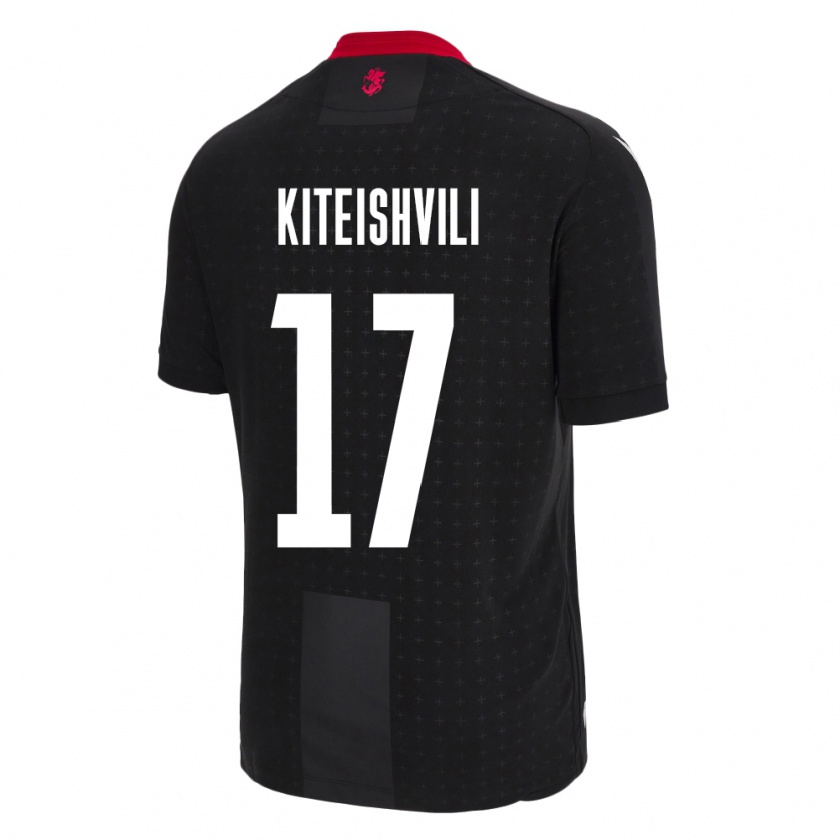 Kandiny Kinder Georgien Otar Kiteishvili #17 Schwarz Auswärtstrikot Trikot 24-26 T-Shirt Österreich