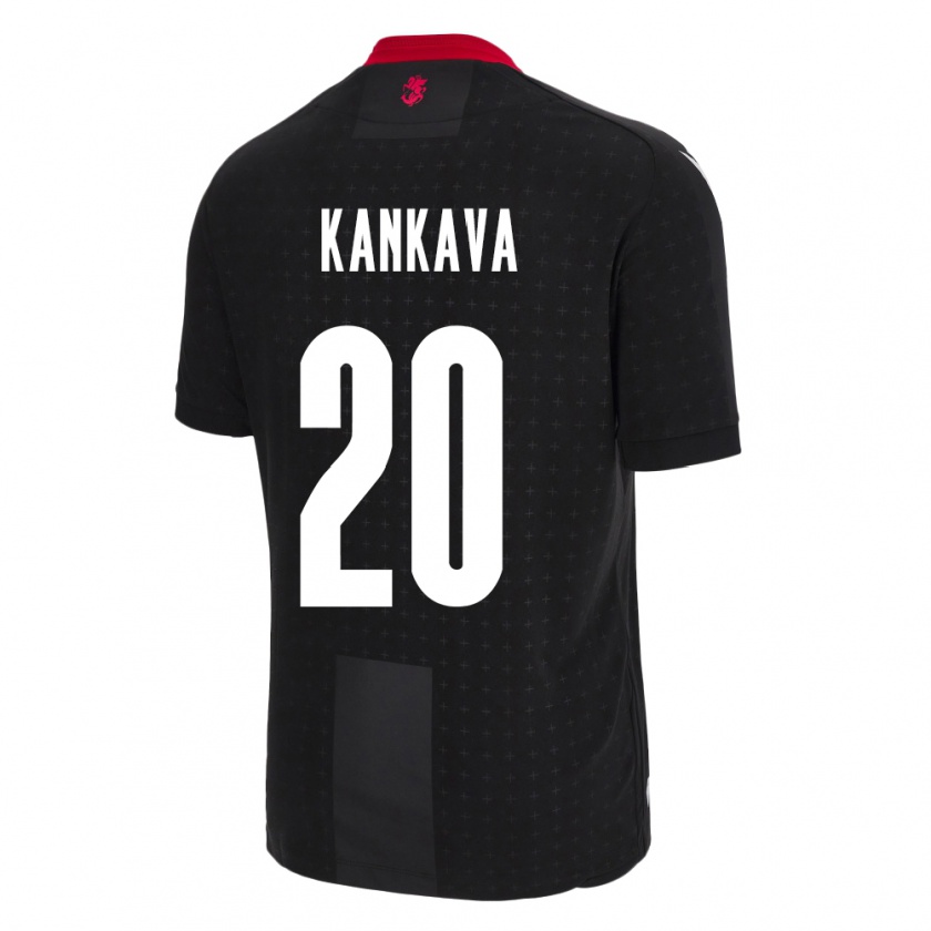 Kandiny Kinder Georgien Jaba Kankava #20 Schwarz Auswärtstrikot Trikot 24-26 T-Shirt Österreich