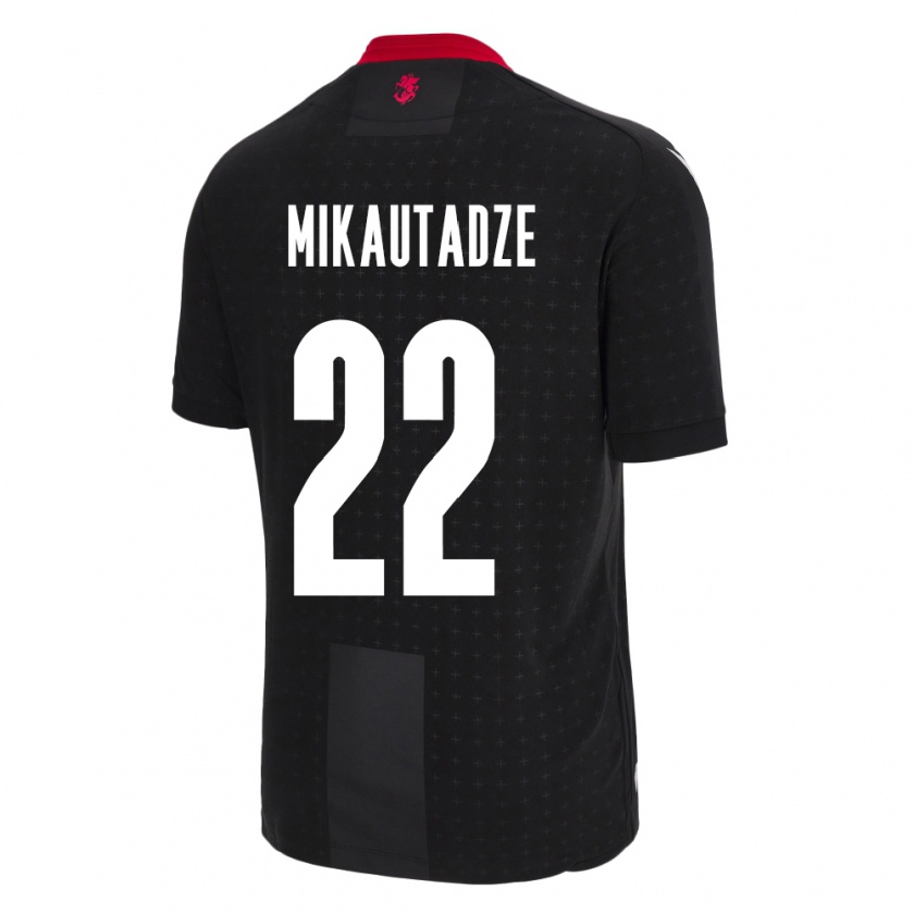 Kandiny Kinder Georgien Georges Mikautadze #22 Schwarz Auswärtstrikot Trikot 24-26 T-Shirt Österreich