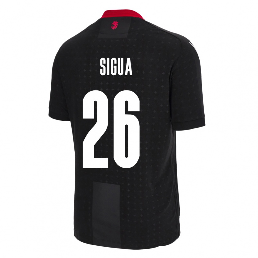 Kandiny Bambino Maglia Georgia Gabriel Sigua #26 Nero Kit Gara Away 24-26 Maglietta