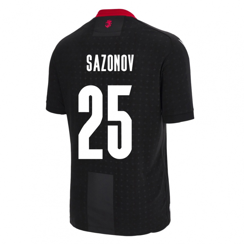 Kandiny Bambino Maglia Georgia Saba Sazonov #25 Nero Kit Gara Away 24-26 Maglietta