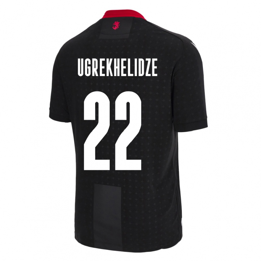 Kandiny Bambino Maglia Georgia Nikoloz Ugrekhelidze #22 Nero Kit Gara Away 24-26 Maglietta