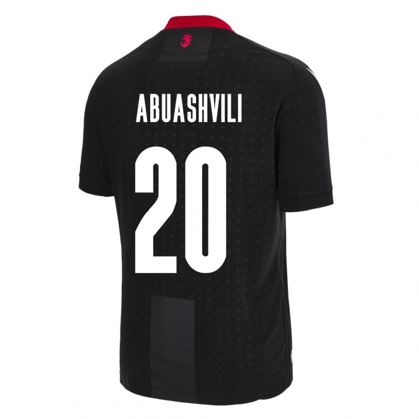 Kandiny Bambino Maglia Georgia Giorgi Abuashvili #20 Nero Kit Gara Away 24-26 Maglietta