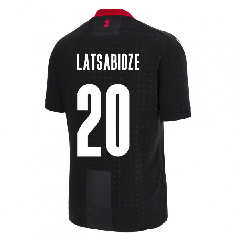 Kandiny Bambino Maglia Georgia Luka Latsabidze #20 Nero Kit Gara Away 24-26 Maglietta