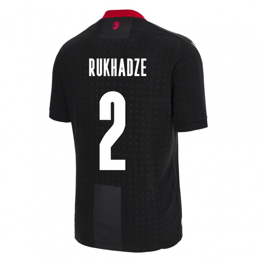 Kandiny Bambino Maglia Georgia Zurab Rukhadze #2 Nero Kit Gara Away 24-26 Maglietta