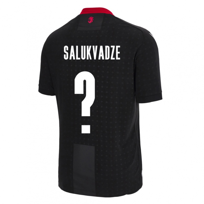 Kandiny Bambino Maglia Georgia Luka Salukvadze #0 Nero Kit Gara Away 24-26 Maglietta