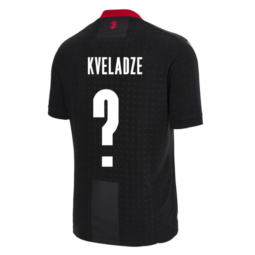 Kandiny Kinder Georgien Giorgi Kveladze #0 Schwarz Auswärtstrikot Trikot 24-26 T-Shirt Österreich