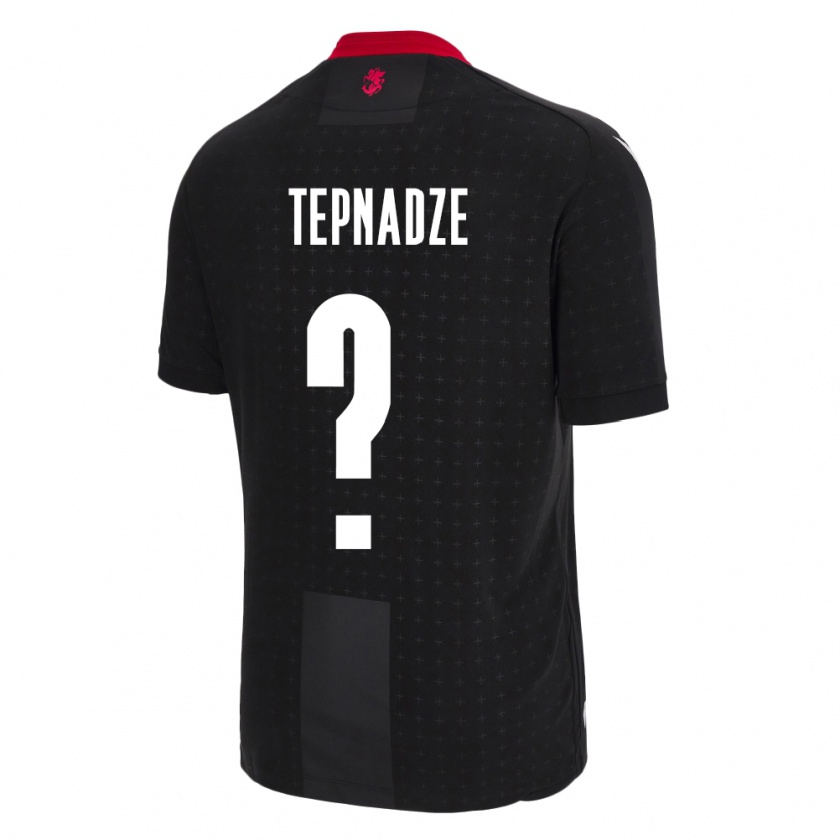 Kandiny Bambino Maglia Georgia Aleksandre Tepnadze #0 Nero Kit Gara Away 24-26 Maglietta