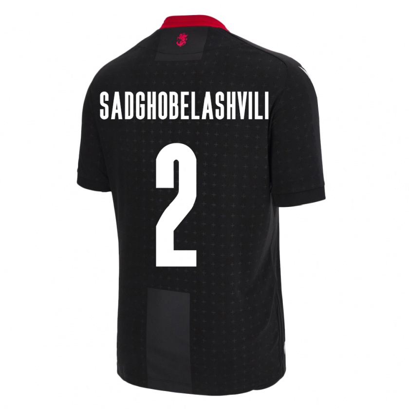 Kandiny Bambino Maglia Georgia Gela Sadghobelashvili #2 Nero Kit Gara Away 24-26 Maglietta