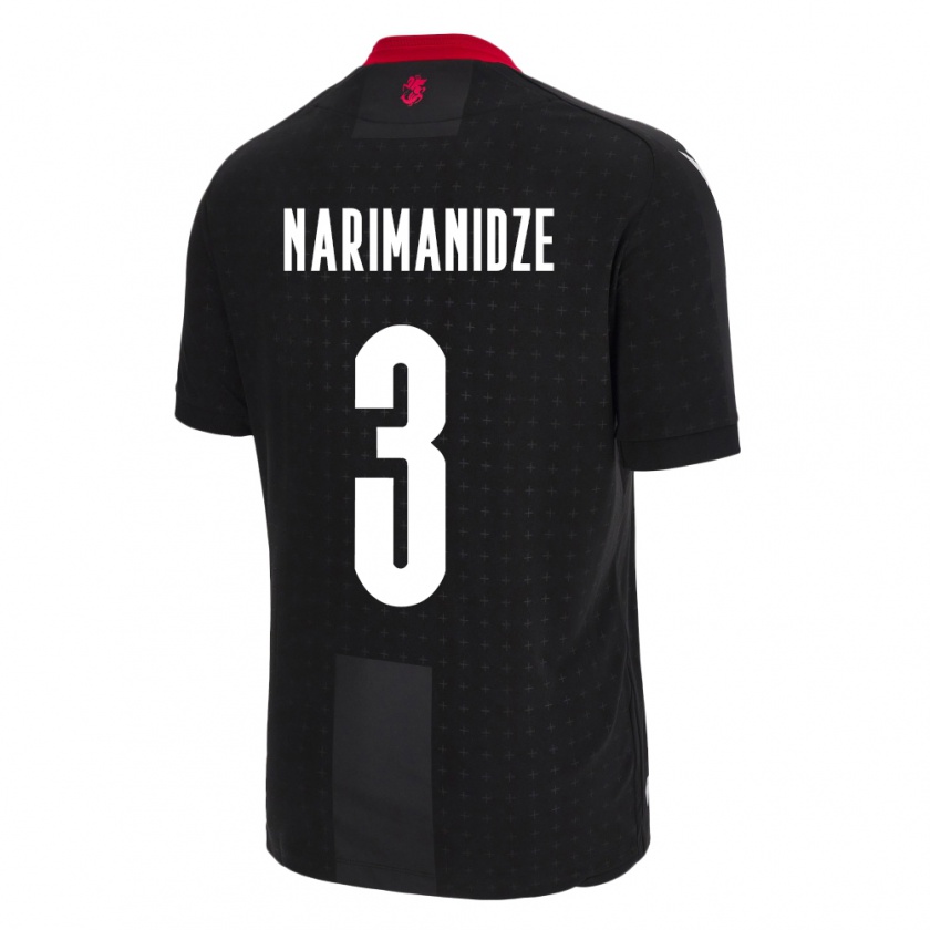 Kandiny Niño Camiseta Georgia Aleksandre Narimanidze #3 Negro 2ª Equipación 24-26 La Camisa