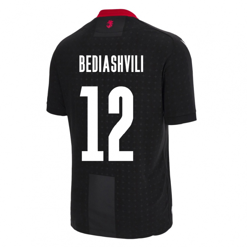 Kandiny Bambino Maglia Georgia Giorgi Bediashvili #12 Nero Kit Gara Away 24-26 Maglietta