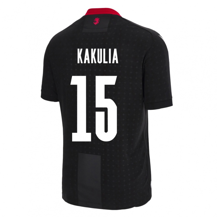 Kandiny Bambino Maglia Georgia Giorgi Kakulia #15 Nero Kit Gara Away 24-26 Maglietta