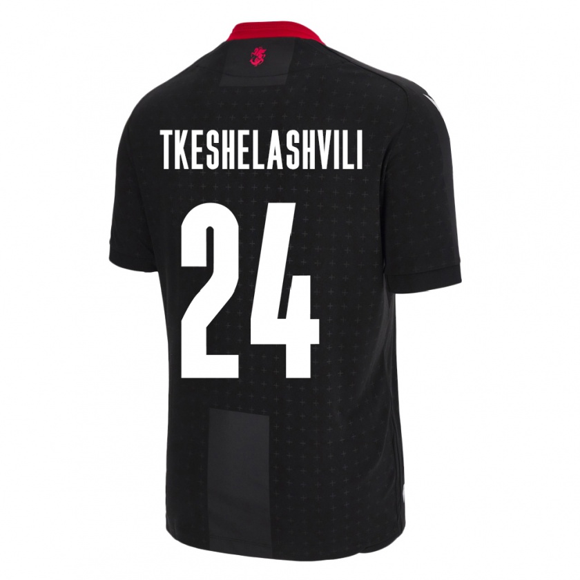 Kandiny Bambino Maglia Georgia Amiran Tkeshelashvili #24 Nero Kit Gara Away 24-26 Maglietta