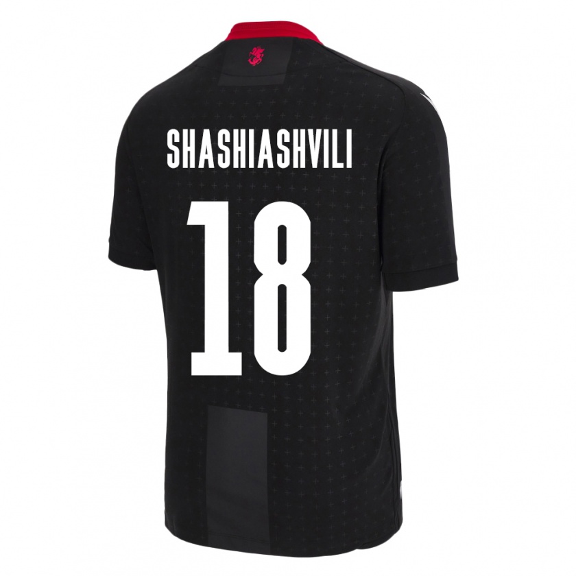 Kandiny Bambino Maglia Georgia Luka Shashiashvili #18 Nero Kit Gara Away 24-26 Maglietta