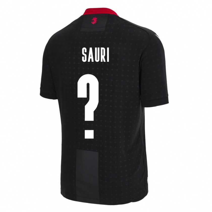 Kandiny Bambino Maglia Georgia Mate Sauri #0 Nero Kit Gara Away 24-26 Maglietta