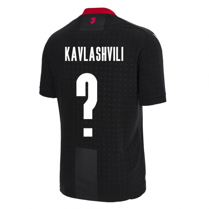 Kandiny Bambino Maglia Georgia Giorgi Kavlashvili #0 Nero Kit Gara Away 24-26 Maglietta