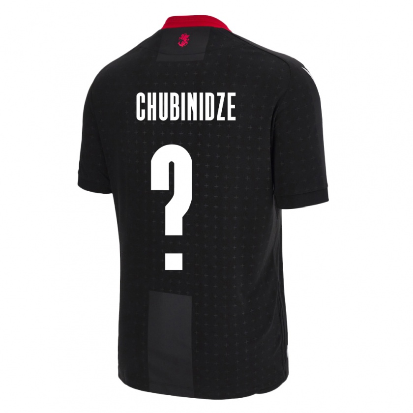 Kandiny Bambino Maglia Georgia George Chubinidze #0 Nero Kit Gara Away 24-26 Maglietta