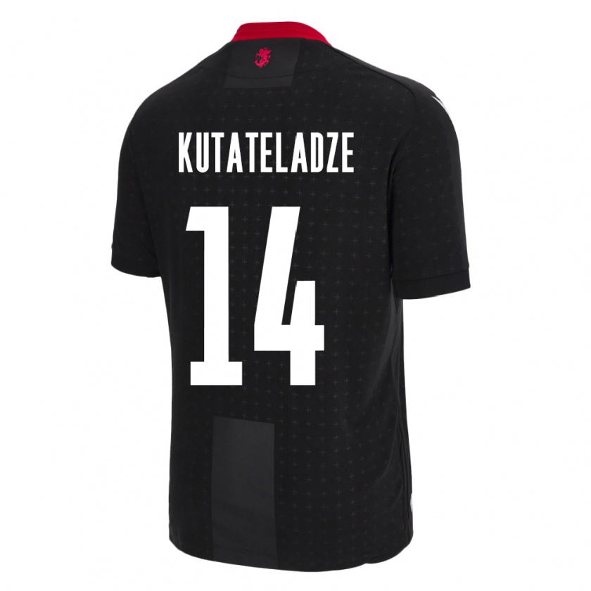 Kandiny Bambino Maglia Georgia Alexandre Kutateladze #14 Nero Kit Gara Away 24-26 Maglietta