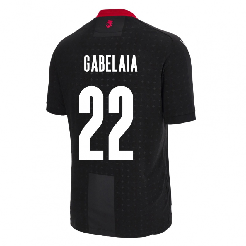 Kandiny Bambino Maglia Georgia Svetalna Gabelaia #22 Nero Kit Gara Away 24-26 Maglietta