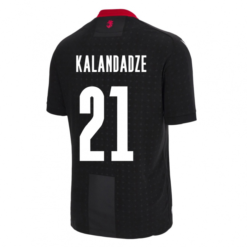 Kandiny Kinder Georgien Mariam Kalandadze #21 Schwarz Auswärtstrikot Trikot 24-26 T-Shirt Österreich