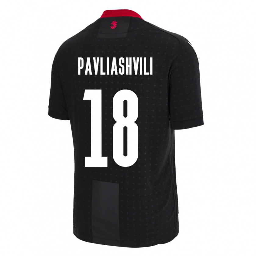 Kandiny Bambino Maglia Georgia Ana Pavliashvili #18 Nero Kit Gara Away 24-26 Maglietta