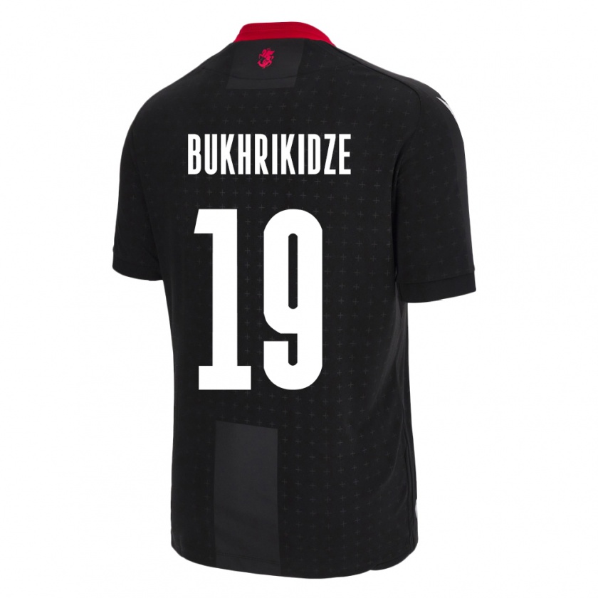 Kandiny Bambino Maglia Georgia Nino Bukhrikidze #19 Nero Kit Gara Away 24-26 Maglietta