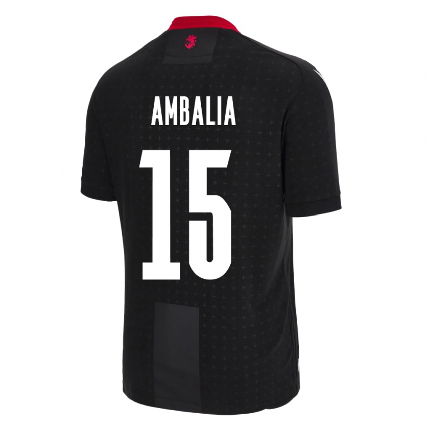 Kandiny Bambino Maglia Georgia Tinatin Ambalia #15 Nero Kit Gara Away 24-26 Maglietta