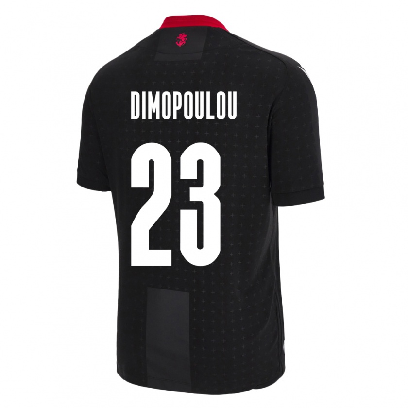 Kandiny Bambino Maglia Georgia Salomi Dimopoulou #23 Nero Kit Gara Away 24-26 Maglietta