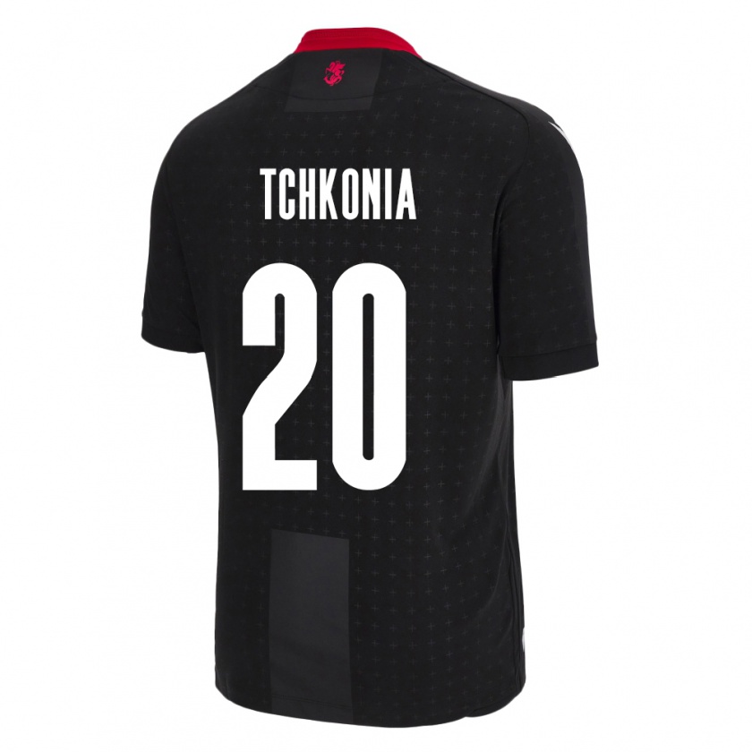 Kandiny Bambino Maglia Georgia Khatia Tchkonia #20 Nero Kit Gara Away 24-26 Maglietta