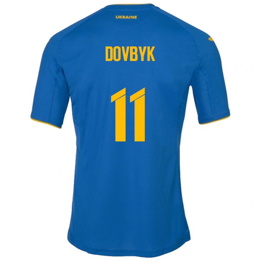 Kandiny Kinder Ukraine Artem Dovbyk #11 Blau Auswärtstrikot Trikot 24-26 T-Shirt Österreich