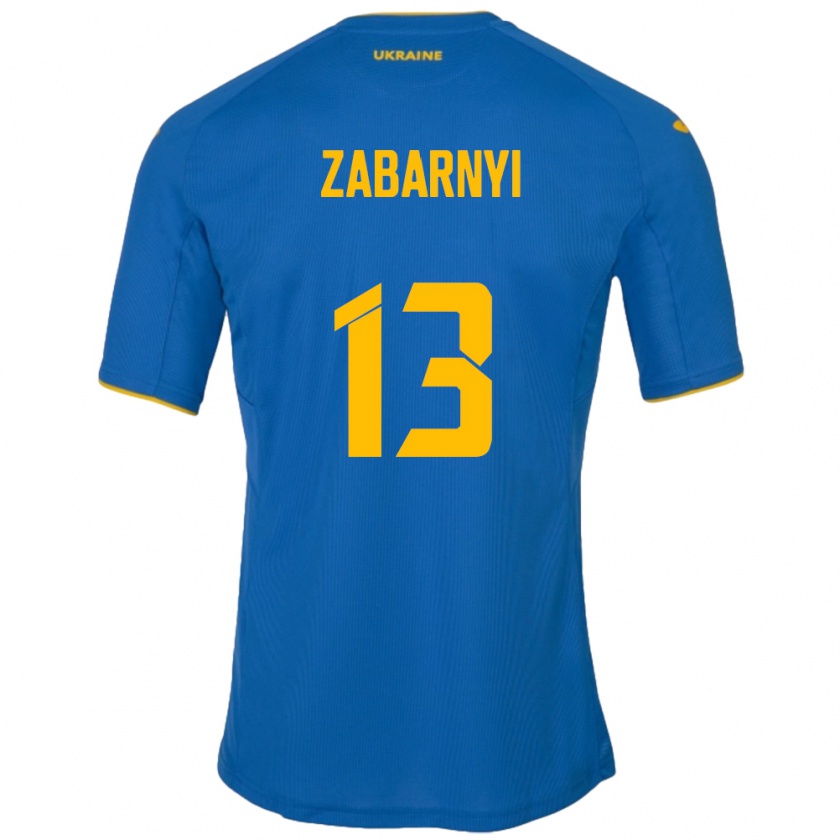 Kandiny Bambino Maglia Ucraina Ilya Zabarnyi #13 Blu Kit Gara Away 24-26 Maglietta