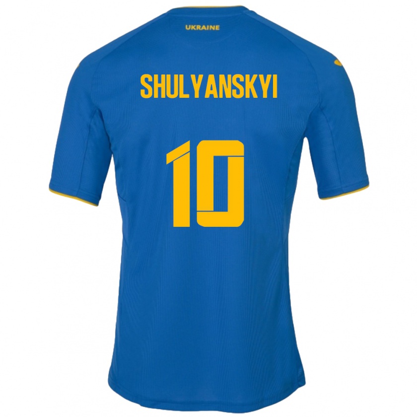 Kandiny Kinder Ukraine Artem Shulyanskyi #10 Blau Auswärtstrikot Trikot 24-26 T-Shirt Österreich