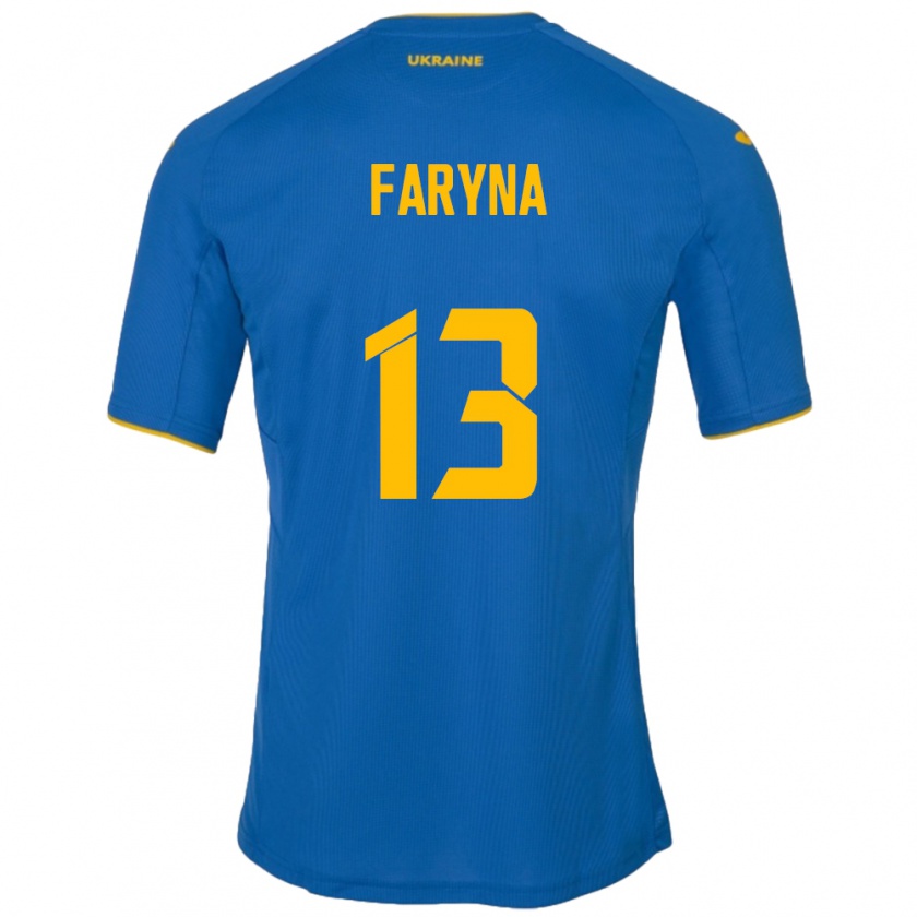 Kandiny Bambino Maglia Ucraina Maryan Faryna #13 Blu Kit Gara Away 24-26 Maglietta