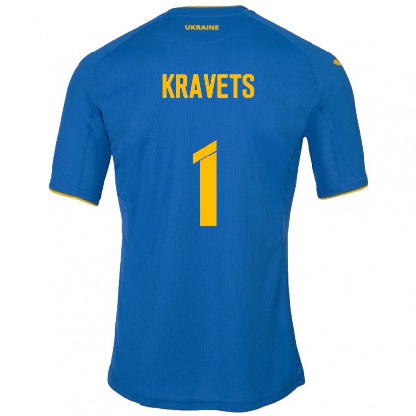 Kandiny Kinder Ukraine Vladyslav Kravets #1 Blau Auswärtstrikot Trikot 24-26 T-Shirt Österreich